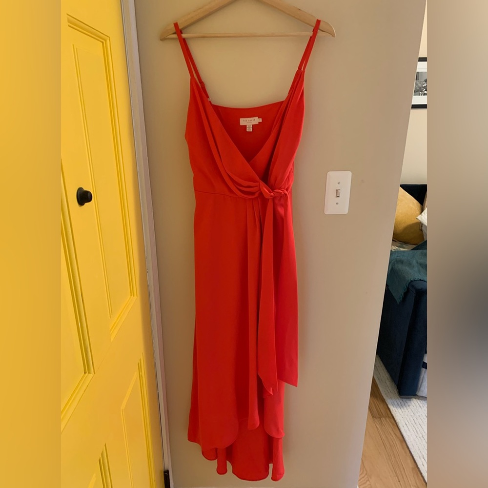Ted Baker: pink color dress. Style: LEAANAH Sleeveless wrap dress. Size 1 (US 4) - Picture 7 of 8